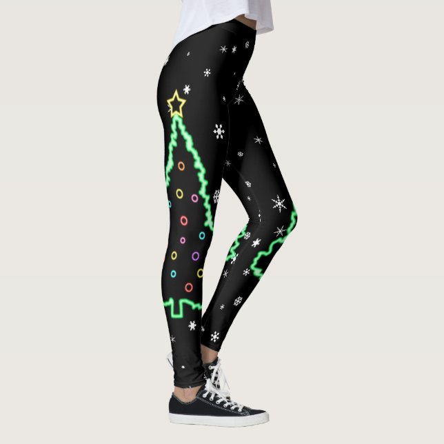 Cooler einzigartiger Neon Light Christmas Tree Leggings (Rechts)