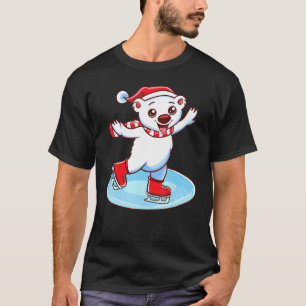 Cooler Eisbär auf EisSkaten T-Shirt