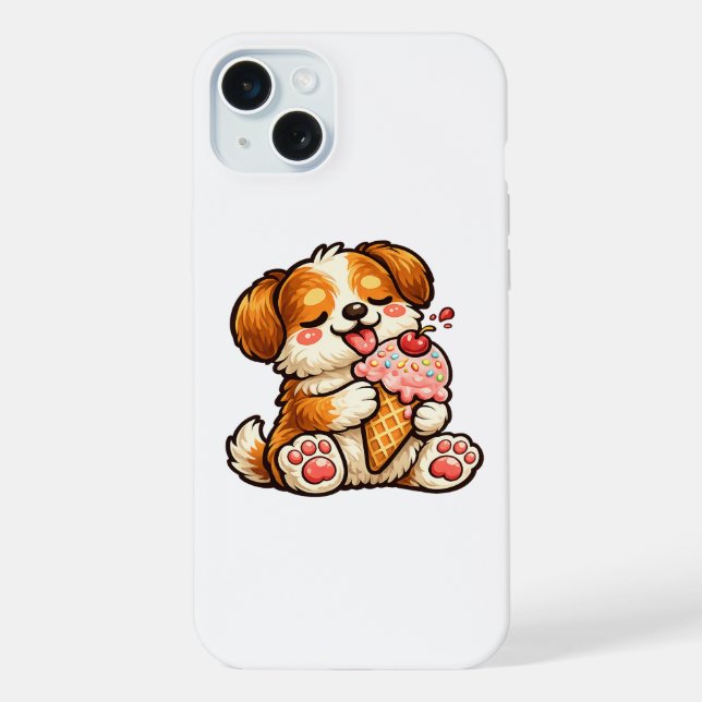 Cooler Eiscreme-Hund iPhone 15 Plus Hülle (Rückseite)