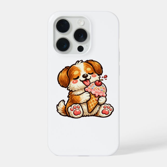 Cooler Eiscreme-Hund iPhone 15 Pro Hülle (Rückseite)