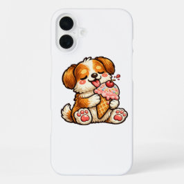 Cooler Eiscreme-Hund iPhone 16 Plus Hülle
