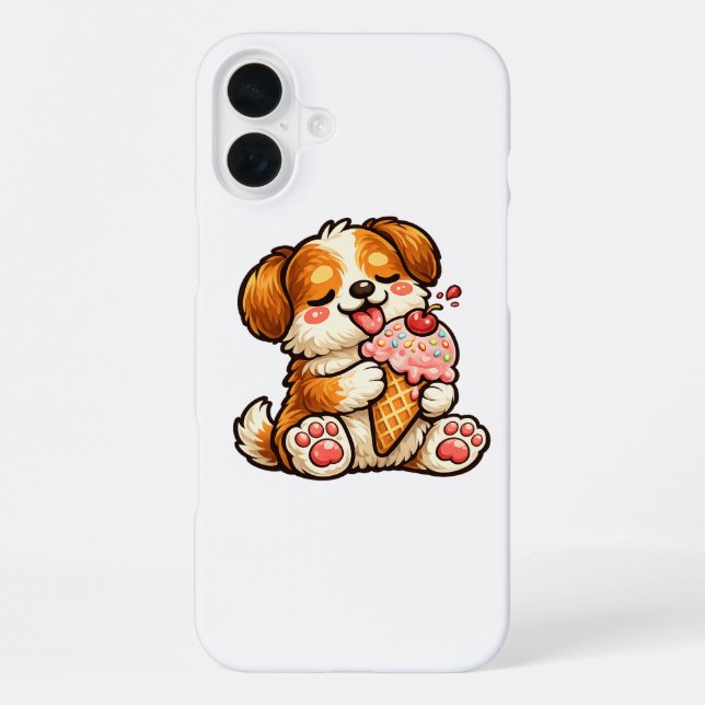 Cooler Eiscreme-Hund iPhone 16 Plus Hülle (Rückseite)