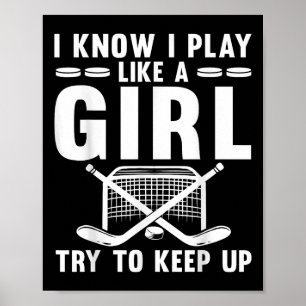 Cooler Eishockey für Frauen Mädchen Feldhockey Lie Poster