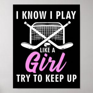 Cooler Eishockey für Frauen Mädchen Feldhockey Lie Poster