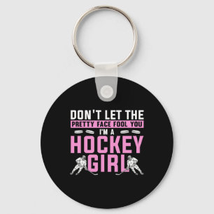 Cooler Eishockey für Frauen Mädchen Hockey Spieler Schlüsselanhänger