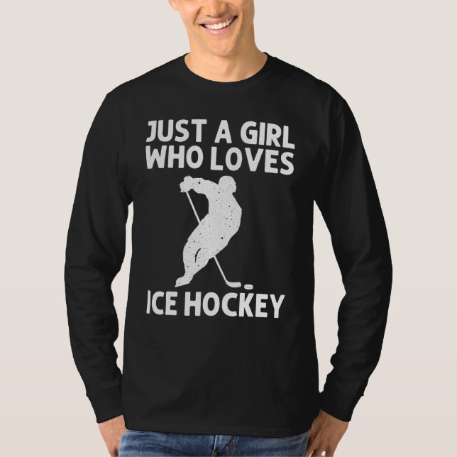 Cooler Eishockey für Mädchen Kindergartenspieler T-Shirt (Vorderseite)