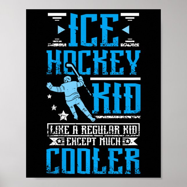 Cooler Eishockey-Kid  Poster (Vorne)