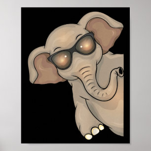 Cooler Elefant mit Sonnenbrille Kinder Elefant Lov Poster