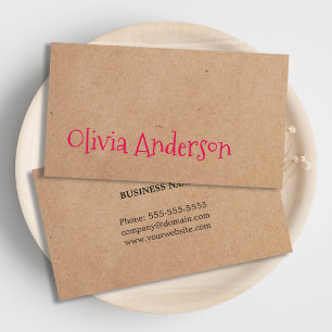 Cooler Elegant Kraft Paper Pink Consultant Visitenkarte
