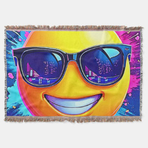 Cooler 😎 Emoji Splash Spaß Decke