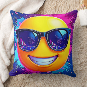 Cooler 😎 Emoji Splash Spaß Kissen