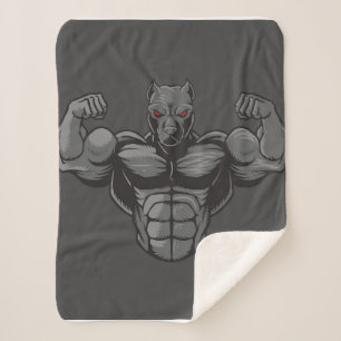 Cooler englischer Bulldog Bodybuilder Weightlift Sherpadecke