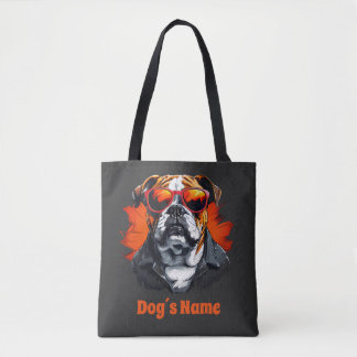 Cooler englischer Bulldog mit Sonnenbrille Tasche