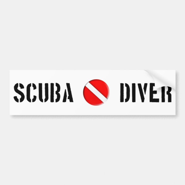 Cooler Entwurf des Unterwasseratemgerät-Tauchers! Autoaufkleber (Vorne)