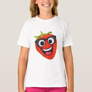 Cooler Erdbeer-Charakter – Lustige Kawaii-Fruchtku T-Shirt