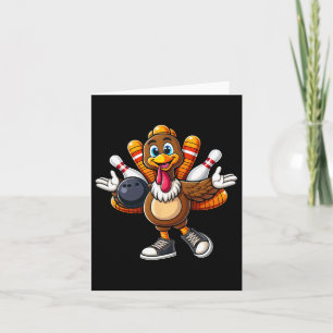 Cooler Erntedank Bowling Gobble Player Türkei Bow Karte