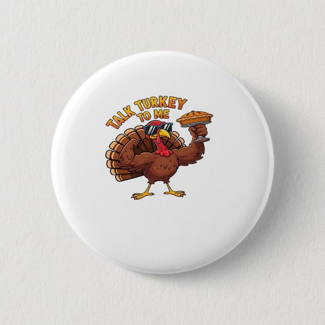 Cooler Erntedank der Türkei Funny Oversified T - S Button (Vorderseite)