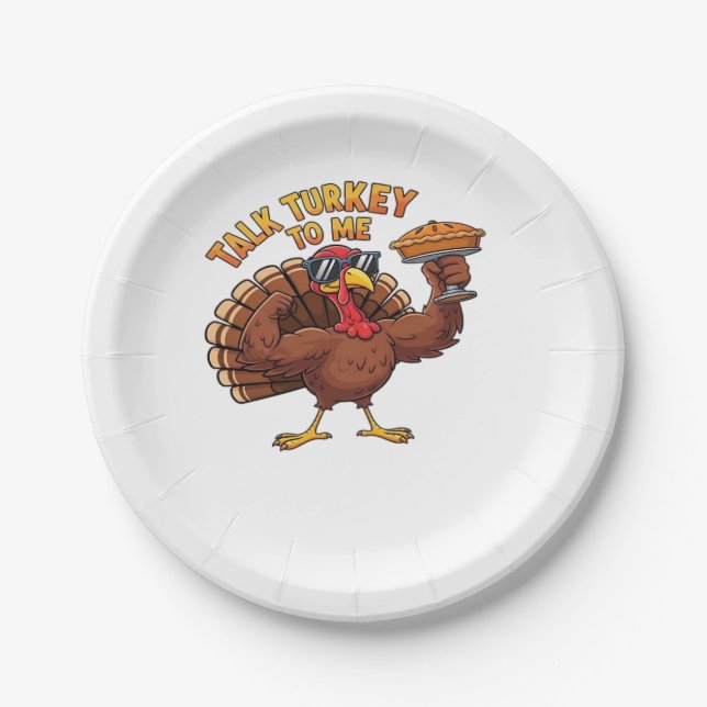 Cooler Erntedank der Türkei Funny Oversified T - S Pappteller (Vorderseite)