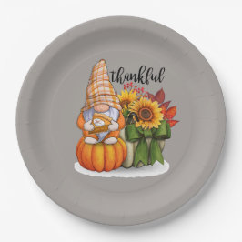 Cooler Erntedank-Gnome Pappteller