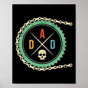 Cooler Fahrrad-Totenkopf-Vater-Mountainbiken Mtb-F Poster