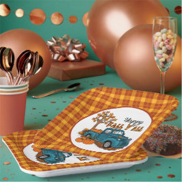 cooler Fall karierte Saison LKW Party Papier Telle Pappteller