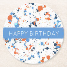 Cooler farbenfroher Paint Spritzer Happy Birthday