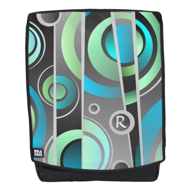 Cooler farbiger Pop Art Geometrisches Muster Rucksack (Vorderseite)