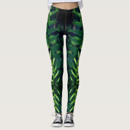 Cooler Farn-Blatt-Druck auf Leggins