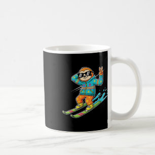 Cooler Faultier Auf Skiern Friedenszeichen Retro W Kaffeetasse