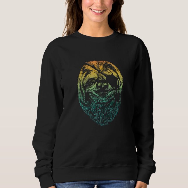 Cooler Faultier mit Augenklappe Sweatshirt (Vorderseite)
