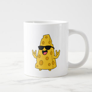  Cooler Felsen Auf Käse Charakter Mit Sonnenbrille Jumbo-Tasse