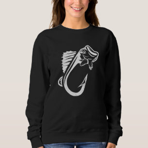 Cooler Fischhahn Fischfang Angelhaken Sweatshirt