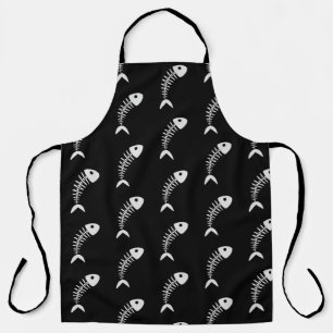 Cooler Fischknochen - Schwarze und Weiße Schürze
