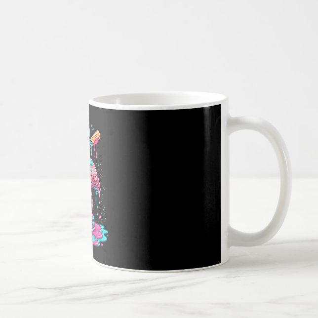 Cooler Flamingo Baseball Eiscreme-Tropf lustiger S Kaffeetasse (Rechts)