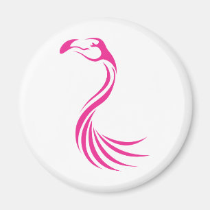 Cooler Flamingo Großer Swish Logo Icon Style Magnet