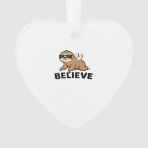 Cooler fliegender Faultier-Glaube Lustiges Motivat Ornament