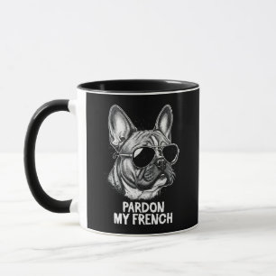 Cooler Französischer Bulldogge mit Sonnenbrille Tasse