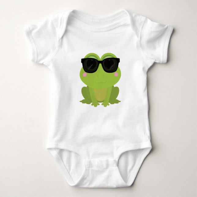 Cooler Frosch Baby Strampler (Vorderseite)