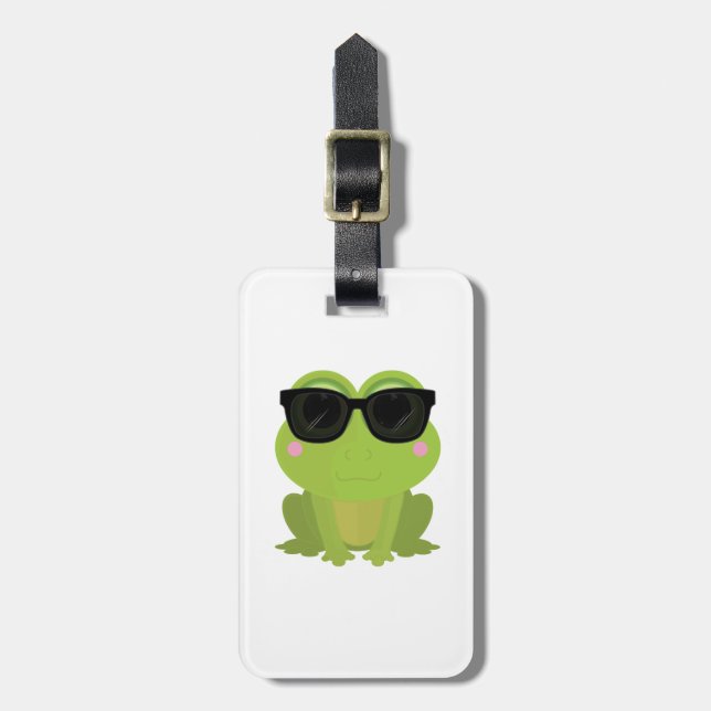 Cooler Frosch Gepäckanhänger (Vorderseite vertikal)