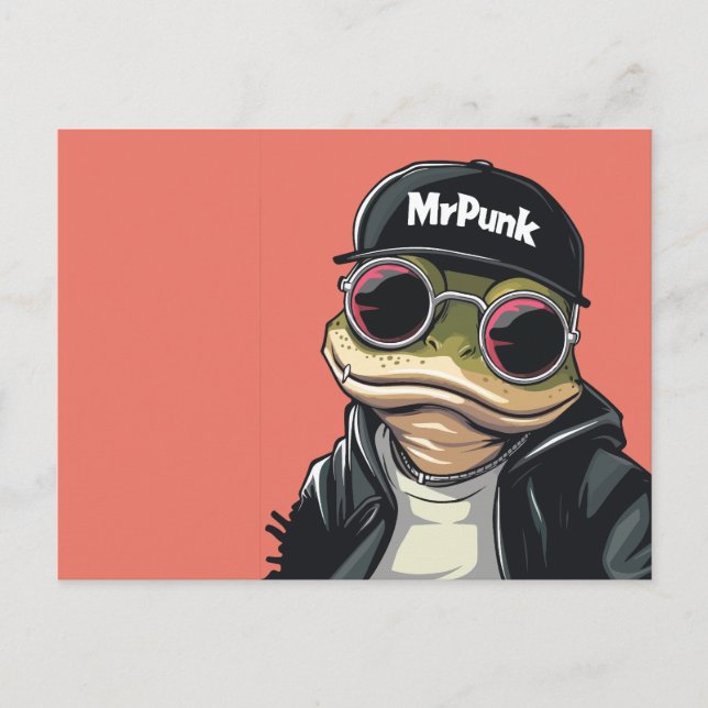 Cooler Frosch Postkarte (Vorderseite)