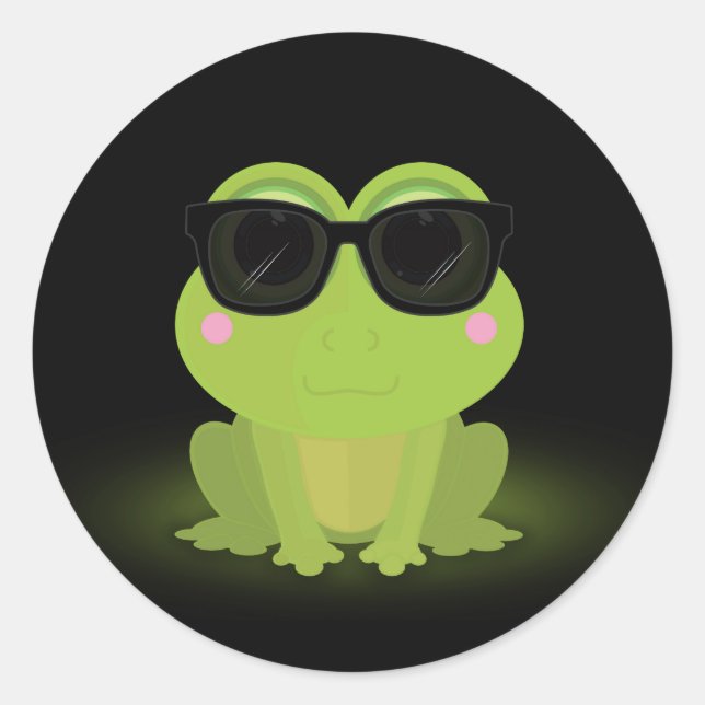 Cooler Frosch Runder Aufkleber (Vorderseite)