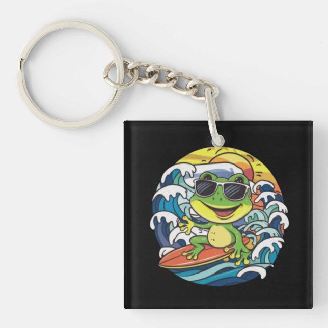 Cooler Frosch Schlüsselanhänger (Vorderseite)