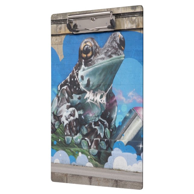 Cooler Frosch zwischen Spray Cans Graffiti Klemmbrett (Links)