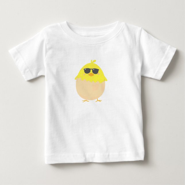 Cooler, funkelnder Ostergelber Küken Baby T-shirt (Vorderseite)