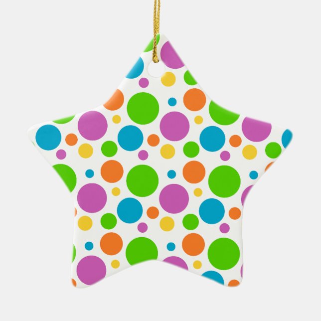 Cooler Funky mehrfarbiger Polka-Punkt-Muster-Kreis Keramikornament (Vorne)