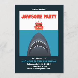 Cooler Funny Shark Geburtstag Einladung