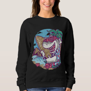 Cooler Funny Shark Style trägt Sonnenbrillen & ber Sweatshirt