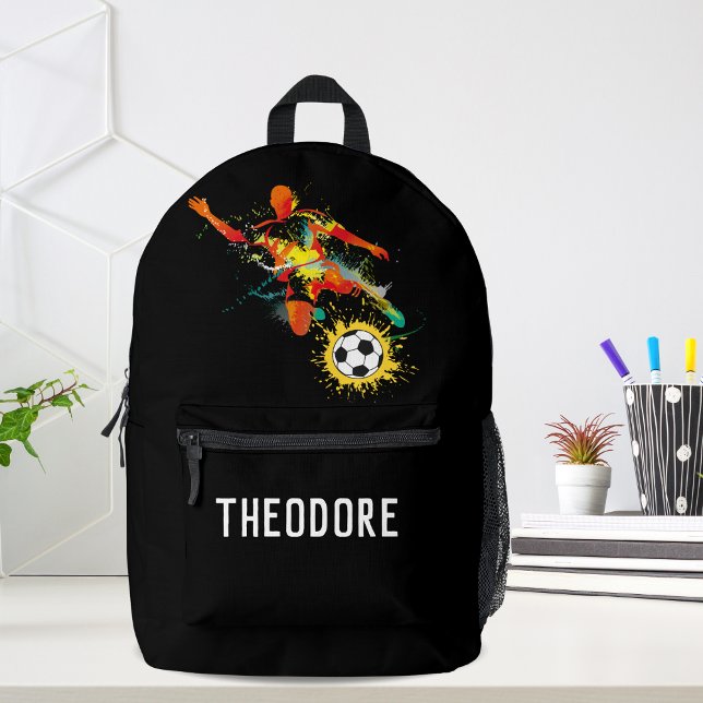 Cooler Fußballspieler Personalisierter Name Bedruckter Rucksack (Von Creator hochgeladen)