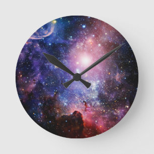 Cooler Galaxienebelfleck Runde Wanduhr