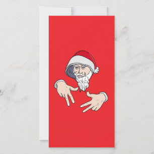 Cooler Gangsta Hip Hop Hand Rap Santa Claus Feiertagskarte